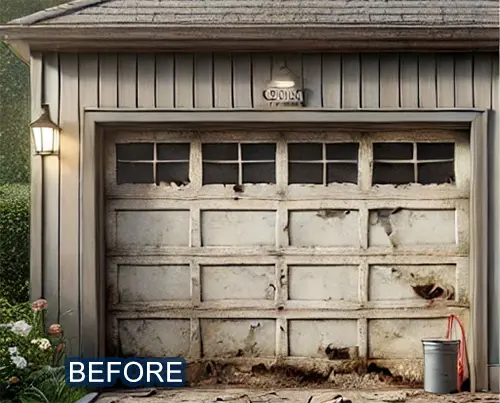 garage door before repair